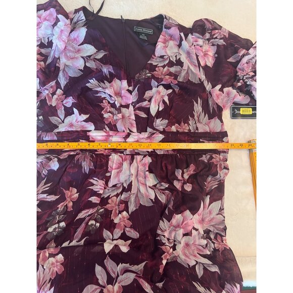 NWT Jessica Howard Burgundy Pink Floral Maxi Dress‎ 16W, WeddingElegant MSRP$169 - Picture 10 of 12